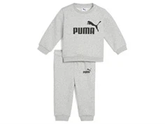 Lysegråt sweatsæt med sort logo print fra Puma minicats jogger 686280 04 light gray heather 